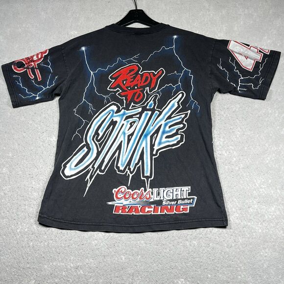 VTG 1995 Kyle Petty Coors Light 2-Sided AOP Graphic T-Shirt Thunder NASCAR Sz M - Picture 9 of 13
